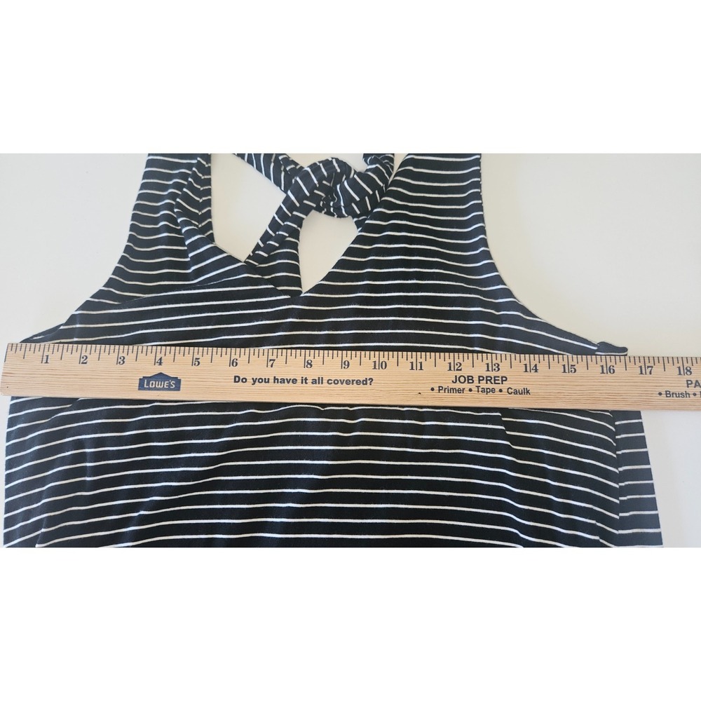 NWT Striped Gateway Tank Maxi Dress Size PS Black White Sleeveless Twist Back - Picture 4 of 5